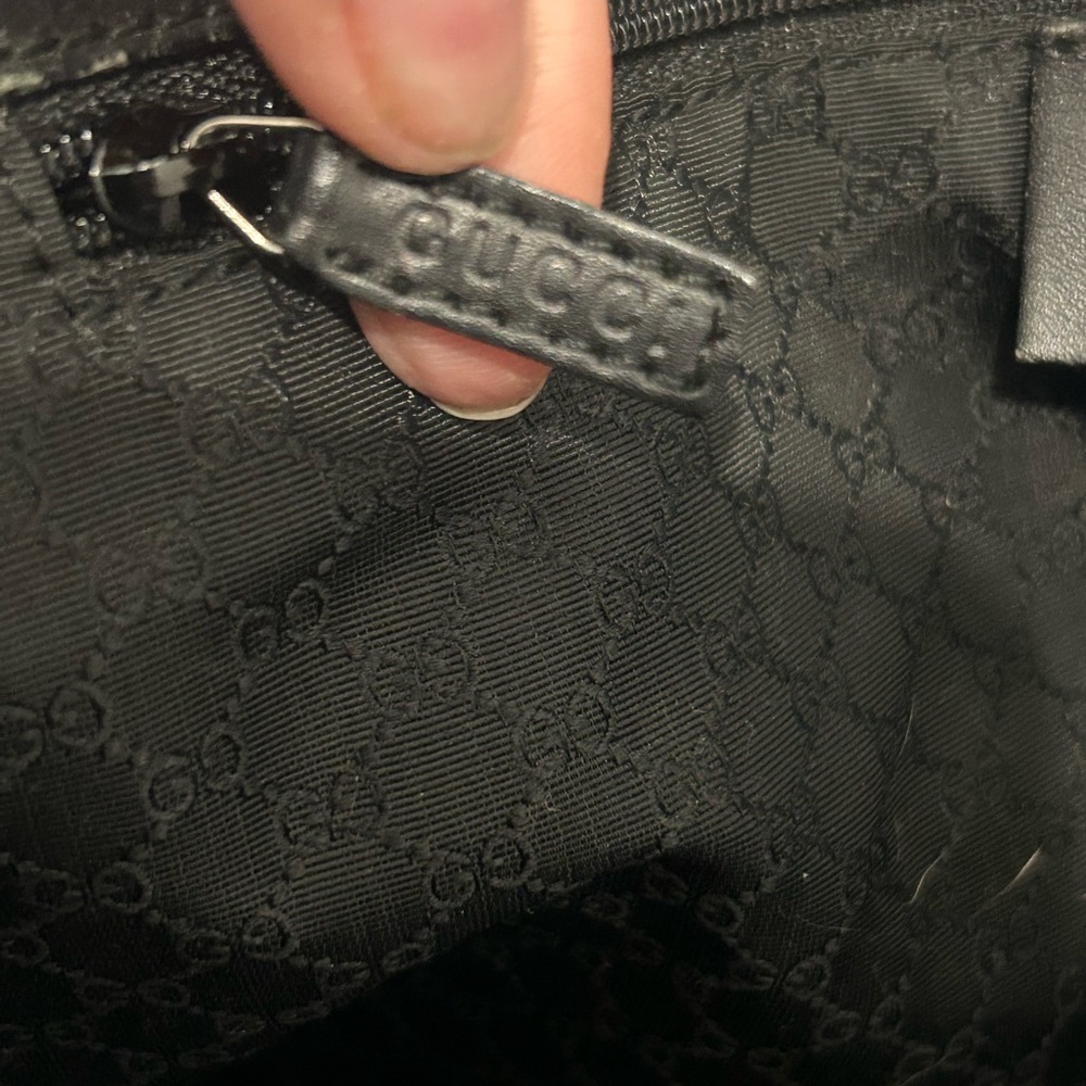Gucci Black Denim and Sherry Line Straps Tote Bag - Picture 12 of 12